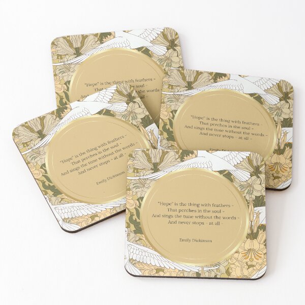 Item preview, Hope Is the Thing with Feathers – Emily Dickinson Vintage Art Print designed and sold by StoryWovenCo.