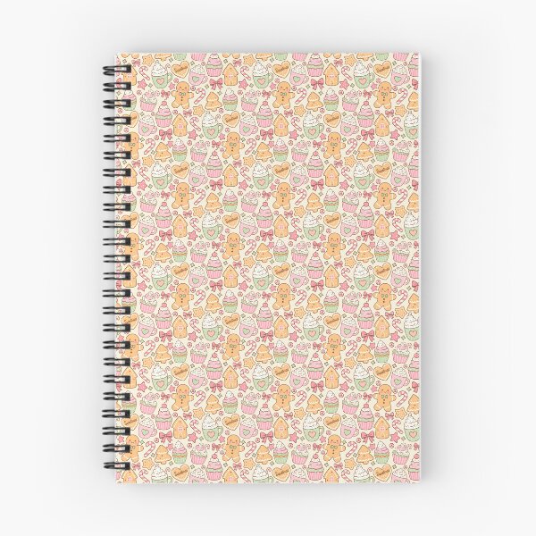Item preview, Bright Pastel Christmas Seamless Pattern | Cute Gingerbread, candy cane, cupcake designed and sold by Sunnyneststudio.