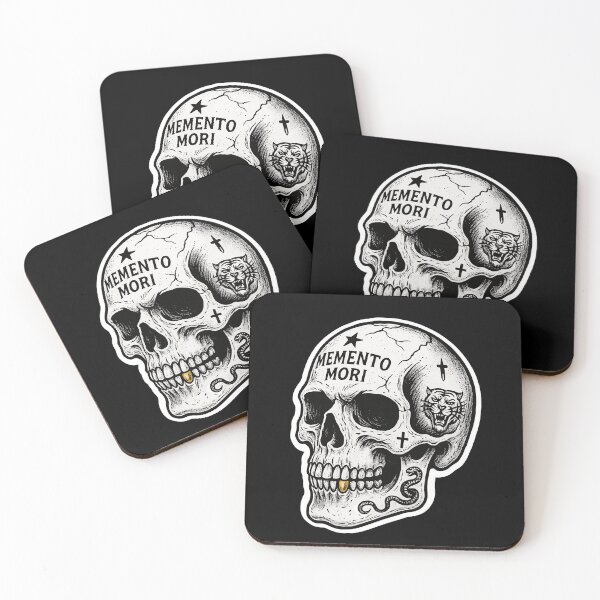 Item preview, Memento Mori Skull Tattoo – Gothic Ink Art designed and sold by StoryWovenCo.
