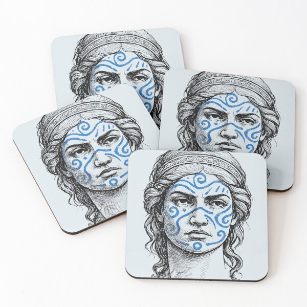 Item preview, Boudica Reborn – Celtic Warrior Queen in Woad designed and sold by StoryWovenCo.