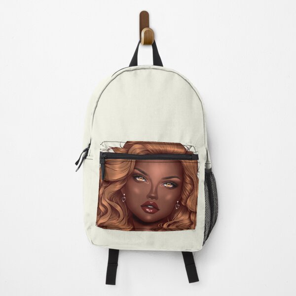 Item preview, Melanin Girl Portrait – Peach Orange Curls | Afro Inspired Girl Art designed and sold by Lulunza.
