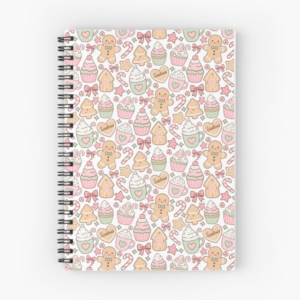 Item preview, Patrón navideño sin costuras kawaii pastel | Pan de jengibre, bastón de caramelo y cupcake designed and sold by Sunnyneststudio.