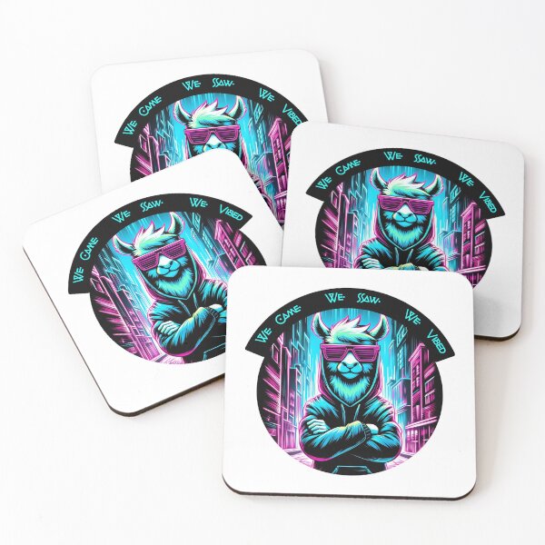 Item preview, We Came. We Saw. We Vibed – Neon Llama with Sunglasses designed and sold by Closeddog.