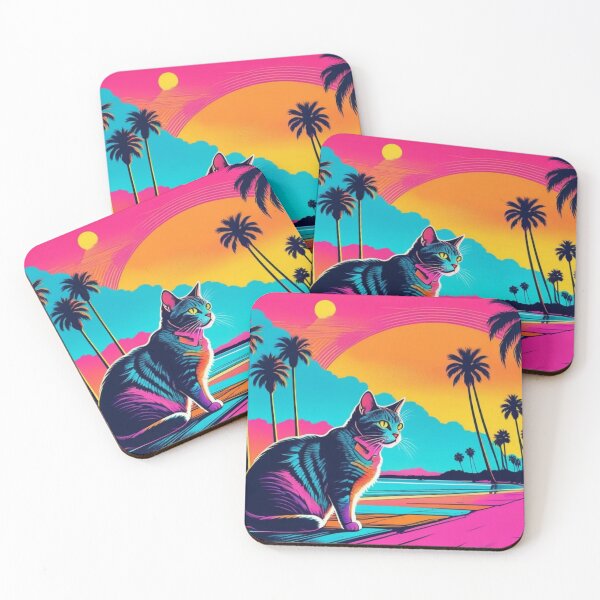 Item preview, Neon Jungle Cat – Sunset Mirage designed and sold by LEO'S CREATURE　れおずくりーちゃー.
