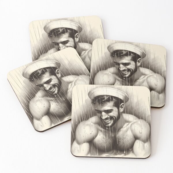 Item preview, 1950s Vintage Gay Sailor "Rain" San Francisco Tom of Finland Tribute Gay Pride Graphic Design designed and sold by ItsAKinkThing.