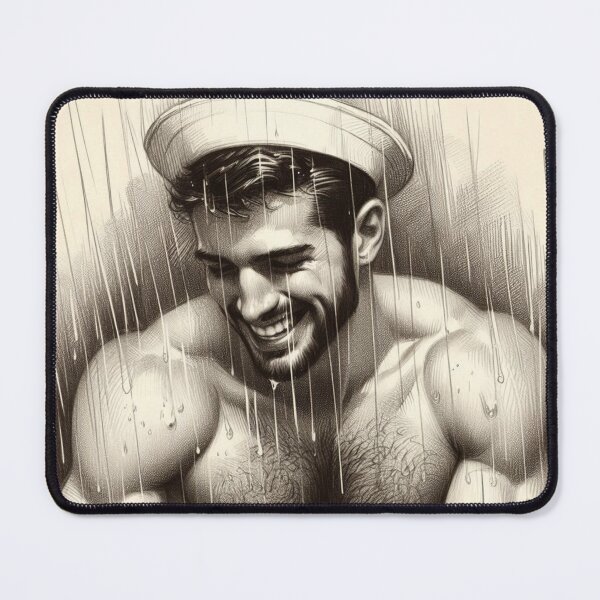 Item preview, 1950s Vintage Gay Sailor "Rain" San Francisco Tom of Finland Tribute Gay Pride Graphic Design designed and sold by ItsAKinkThing.