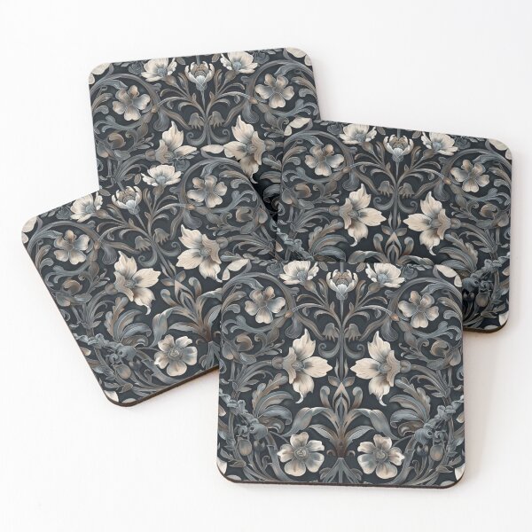 Item preview, Noir Botanica – Elegant Dark Floral Ornament designed and sold by HasHs.
