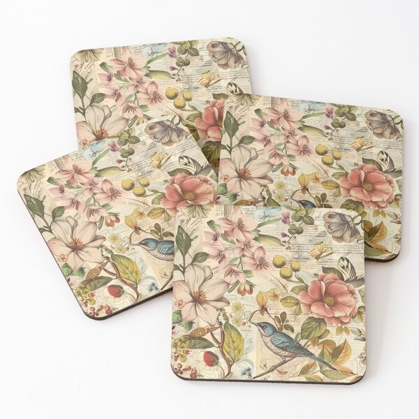Item preview, Botanical Whispers – Vintage Birds & Floral Garden designed and sold by HasHs.