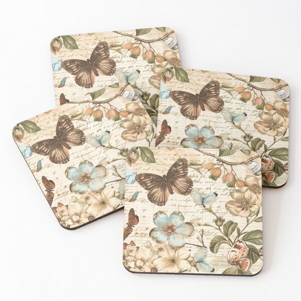 Item preview, Vintage Romance – Floral & Butterfly Collage Pattern designed and sold by HasHs.