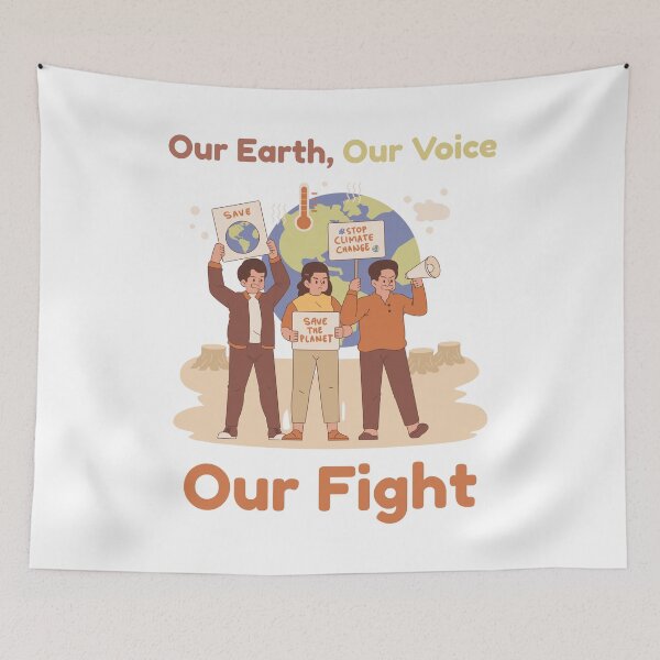 Item preview, Our Earth Our Voice – Climate Change Protest Art for Global Climate March designed and sold by FreedomAndLove.