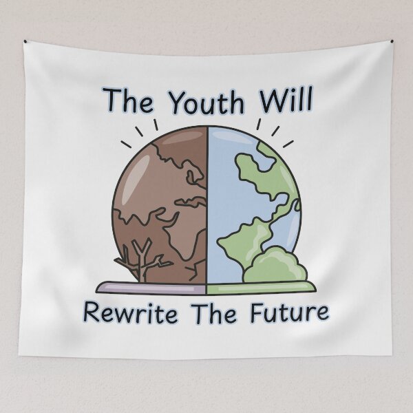 Item preview, The Youth Will Rewrite the Future Climate Activism Art designed and sold by FreedomAndLove.
