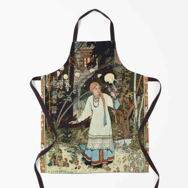 Item preview, Vasilisa at the Hut of Baba Yaga (1899) by Ivan Bilibin designed and sold by Antiquated Art.