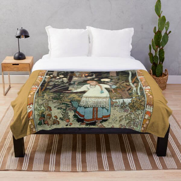 Item preview, Vasilisa at the Hut of Baba Yaga (1899) by Ivan Bilibin designed and sold by Antiquated Art.