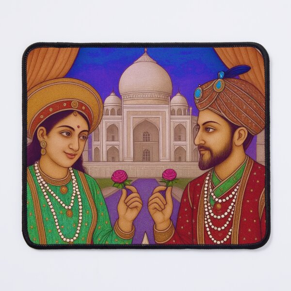 Item preview, India’s Shah Jahan & Mumtaz Mahal - Eternal Love with Taj Mahal Backdrop designed and sold by Myra365Art.