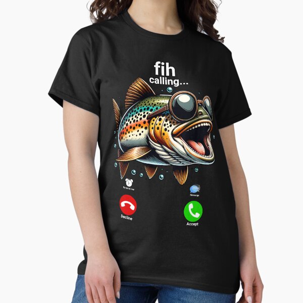 Item preview, Fih meme Calling Funny Fish Art designed and sold by LevelUp-GoodVibes.