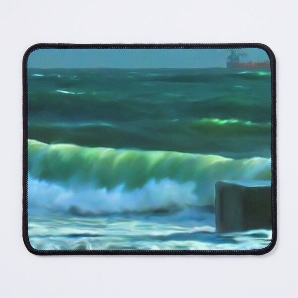 Item preview, green waves designed and sold by Tereza Pilar Art.