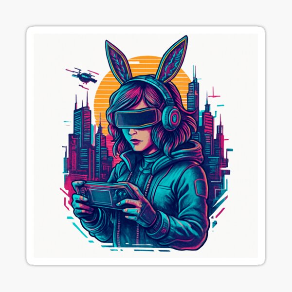Item preview, a girl with bunny ears playing a game with a man designed and sold by MoReNdA83.