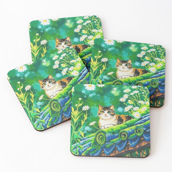 Item preview, Chill Cat on a Tiled Rooftop – Cute Nature designed and sold by HerSteps.