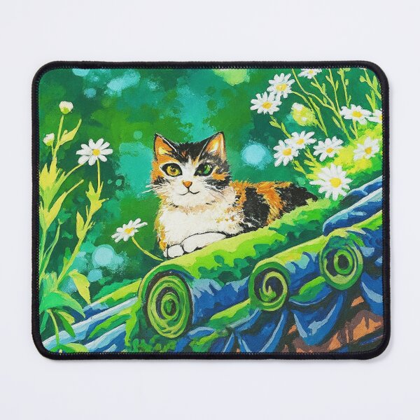 Item preview, Chill Cat on a Tiled Rooftop – Cute Nature designed and sold by HerSteps.