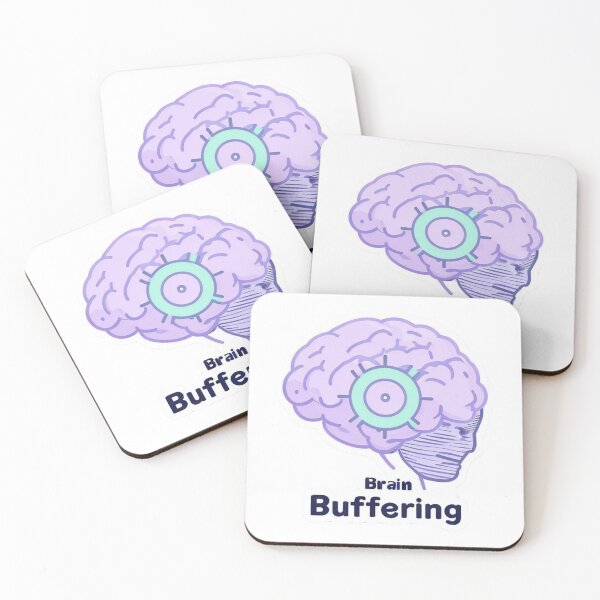 Item preview, Brain Buffering – Overthinking Kawaii Sticker designed and sold by Imaginarium of Chaos falcon88 .
