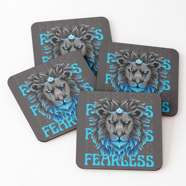 Item preview, Fearless Lion – Blue Neon Crown King Animal Graphic Design designed and sold by PCGraphicStudio.
