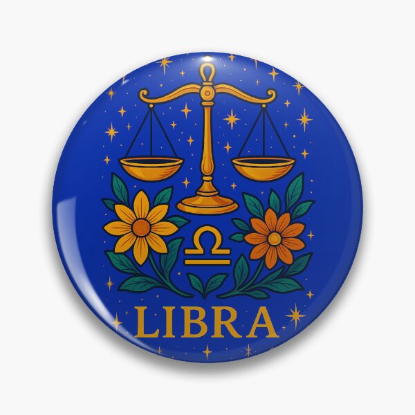 Item preview, Libra Zodiac Sign Sticker – Vibrant Celestial Scales with Stars & Florals | Astrology Kiss-Cut Design for Air Sign Aesthetic Gifts designed and sold by Motifai.