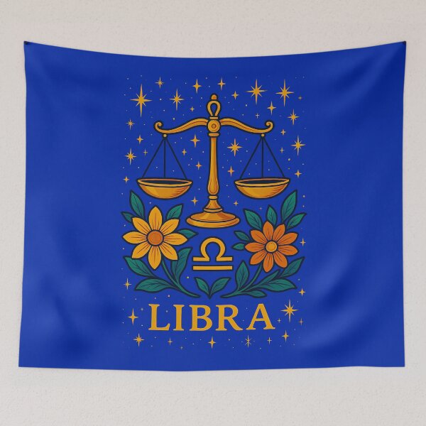 Item preview, Libra Zodiac Sign Sticker – Vibrant Celestial Scales with Stars & Florals | Astrology Kiss-Cut Design for Air Sign Aesthetic Gifts designed and sold by Motifai.