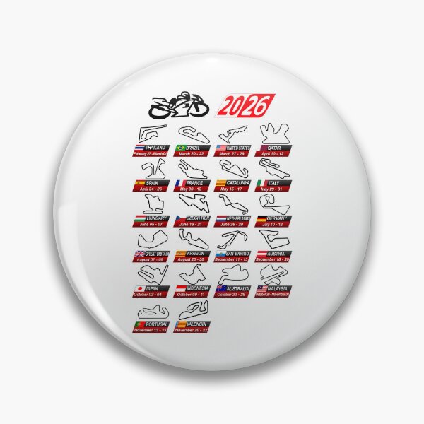 Item preview, Calendar season 2026 MotoGp circuits sport white designed and sold by ideasfinder.
