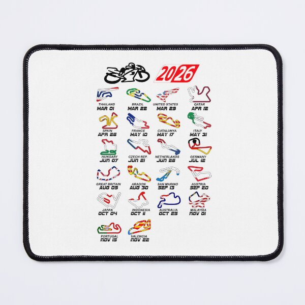 Item preview, Calendar season 2026 MotoGp circuits colors white designed and sold by ideasfinder.