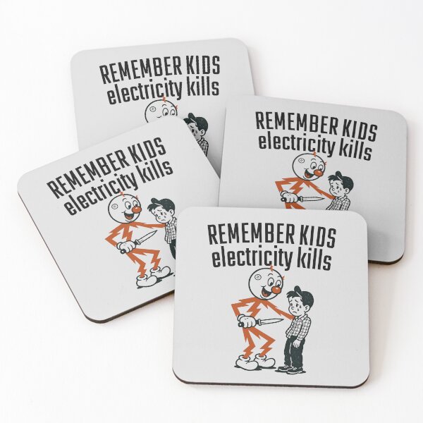 Item preview, Remember Kids Electricity Kills - Vintage Safety Retro Warning PSA Design designed and sold by Darkifun.