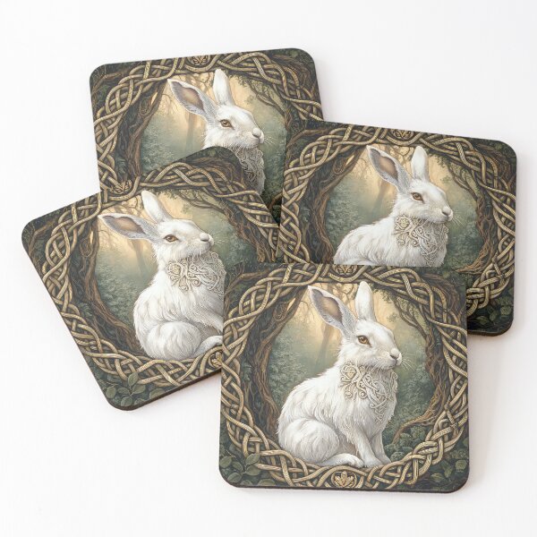 Item preview, Celtic White Hare Celtic Ring designed and sold by thewandswant.
