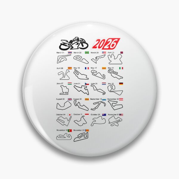 Item preview, Calendar season 2026 MotoGp circuits white designed and sold by ideasfinder.