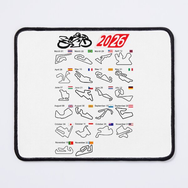 Item preview, Calendar season 2026 MotoGp circuits white designed and sold by ideasfinder.
