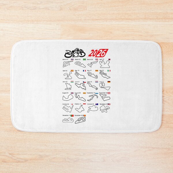 Item preview, Calendar season 2026 MotoGp circuits white designed and sold by ideasfinder.