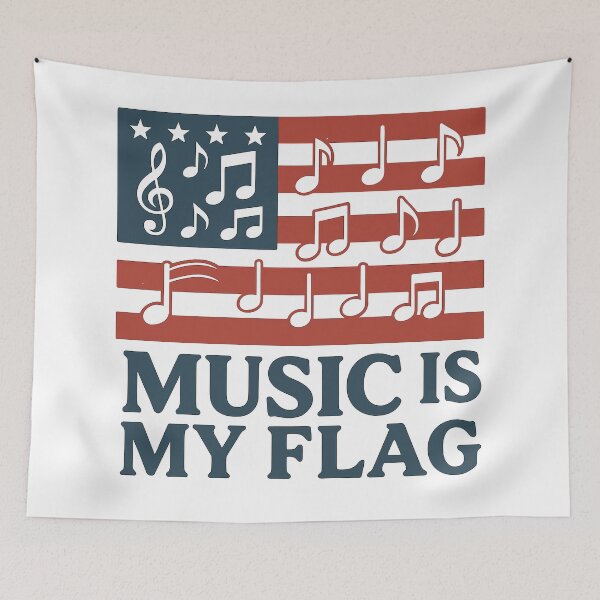 Item preview, Patriotic Music-Themed Unisex Design for Music Lovers designed and sold by ThreadQuirk.
