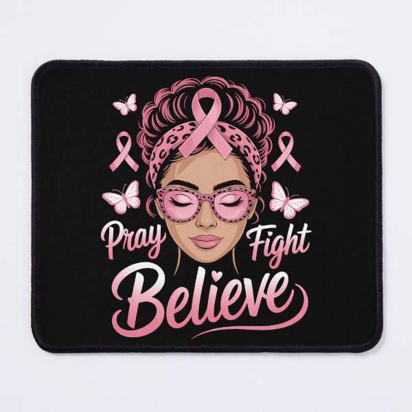 Item preview, Breast Cancer Fighting Messy Bun Melanin designed and sold by CookWorldLaughs.