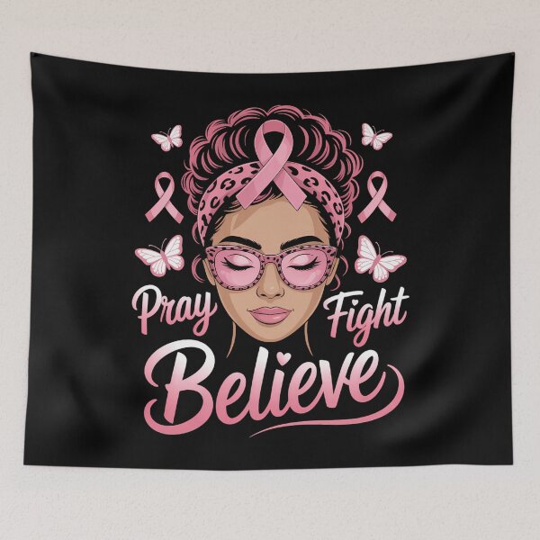 Item preview, Breast Cancer Fighting Messy Bun Melanin designed and sold by CookWorldLaughs.