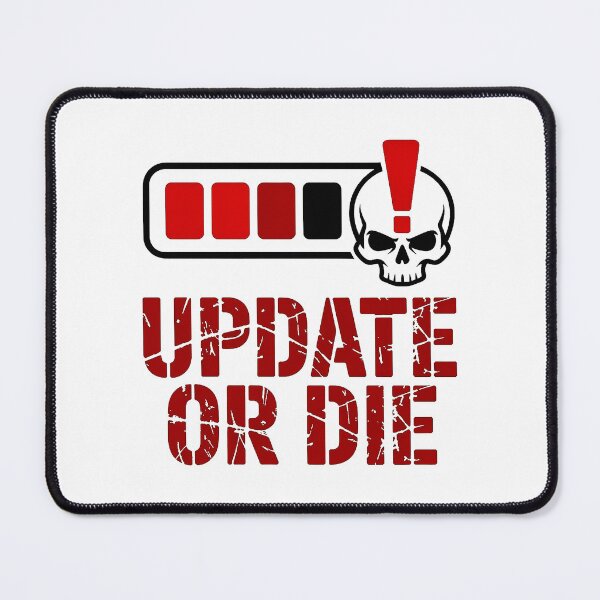Item preview, Update Or Die Cybersecurity Warning Hacker Shirt designed and sold by Amanda's Factory.