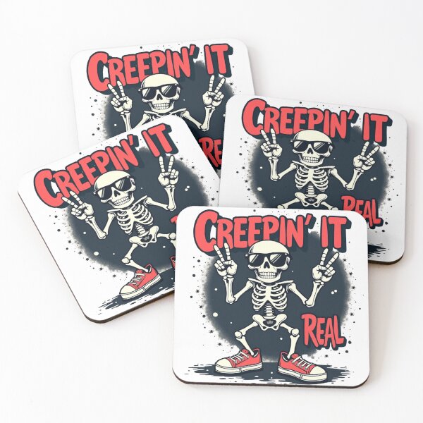 Item preview, Creepin’ It Real – Funny Skeleton Halloween T-Shirt designed and sold by shadystitch.