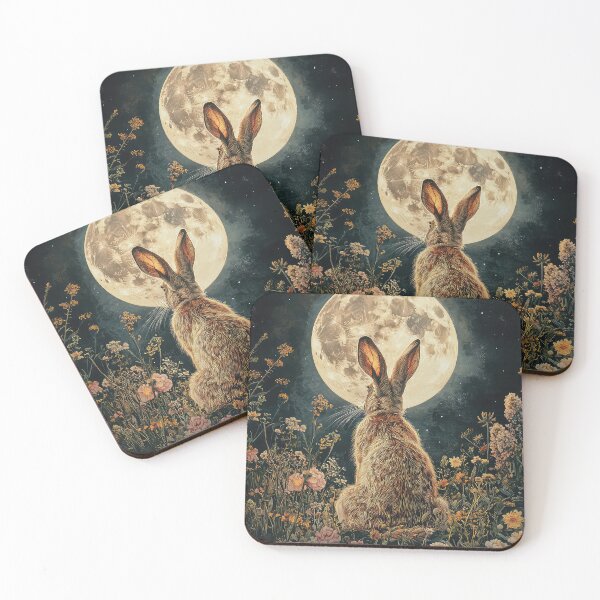 Item preview, Brown Hare Moon Gazing designed and sold by thewandswant.