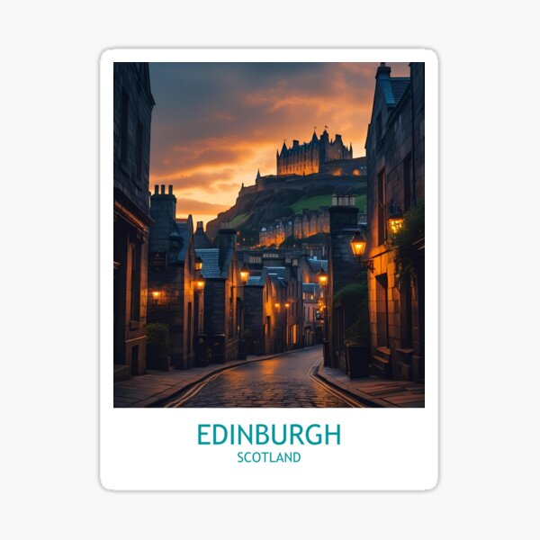 Dreamy Edinburgh Streets – Vintage Travel Art Sticker