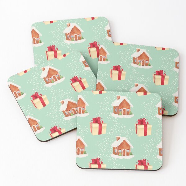 Item preview, Christmas Pattern with Gingerbread Houses and Gifts designed and sold by FabianaChiarelli.