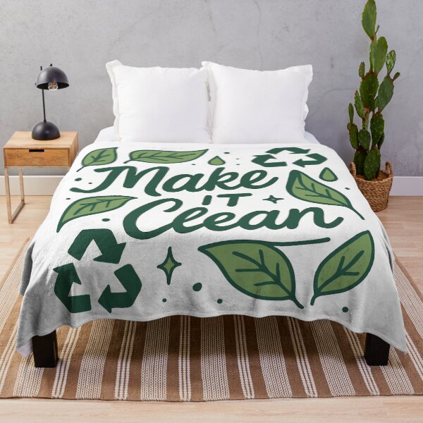 Item preview, Make It Clean Inspiring Eco-Friendly Design Unisex Apparel designed and sold by ThreadQuirk.