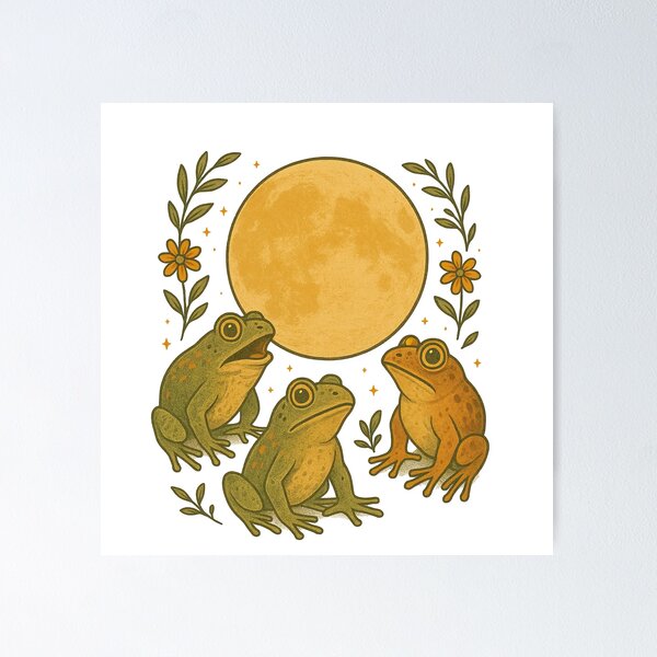 Item preview, Boho Croaking At The Moon Frogs designed and sold by whytealistair.