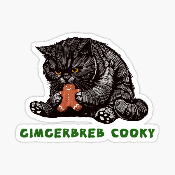 Item preview, Cat Got the Gimgerbreb Cooky designed and sold by KilkennyCat Art.