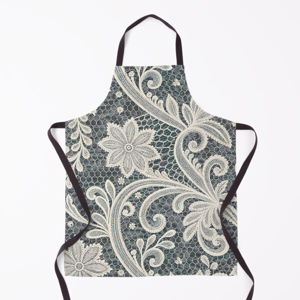 Item preview, Elegant White Lace Floral Seamless Pattern on Dark Teal. designed and sold by RGShirtWorks.