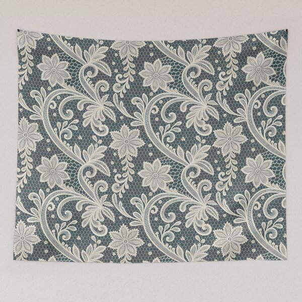 Item preview, Elegant White Lace Floral Seamless Pattern on Dark Teal. designed and sold by RGShirtWorks.