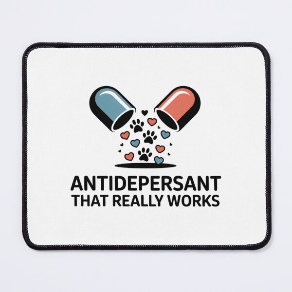 Item preview, Funny Dog Antidepressant – Dogs Are the Real Therapy – Paw & Heart Capsule Design designed and sold by Globuwear.