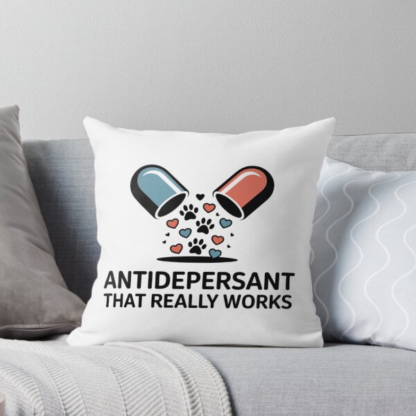Item preview, Funny Dog Antidepressant – Dogs Are the Real Therapy – Paw & Heart Capsule Design designed and sold by Globuwear.