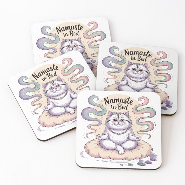 Item preview, Namaste in Bed Yoga Cat Funny Design designed and sold by ArtByYunus.